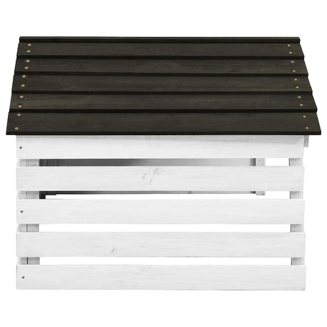 Vidaxl overkapping voor grasmaaier 78x74x54 cm vurenhout zwart en wit