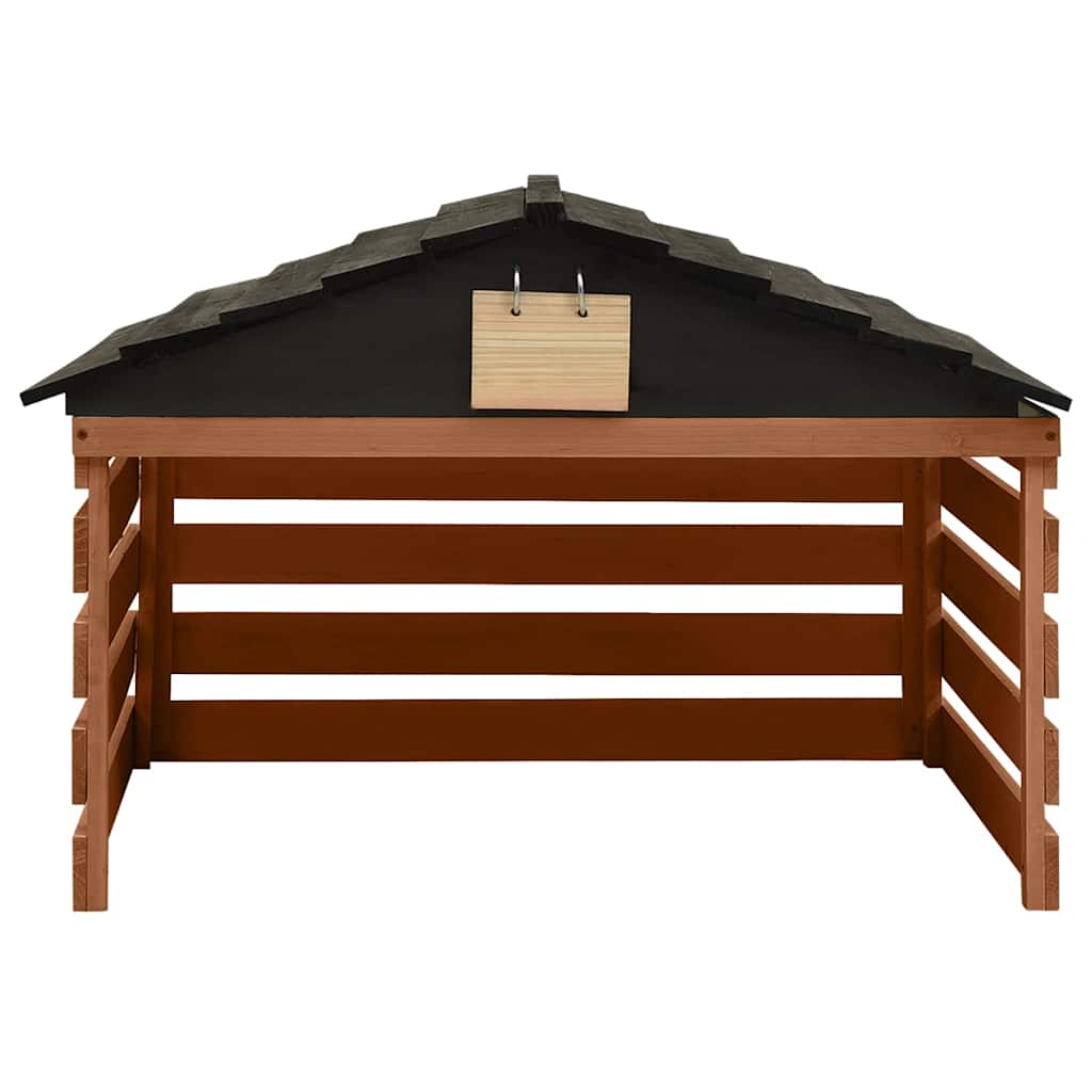 Vidaxl overkapping voor grasmaaier 78x74x54 cm vurenhout zwart bruin