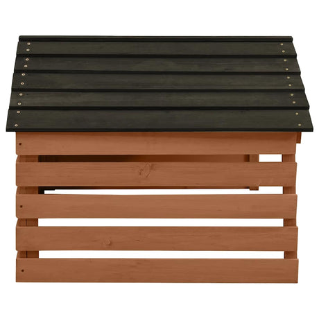 Vidaxl overkapping voor grasmaaier 78x74x54 cm vurenhout zwart bruin