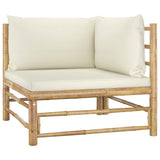 Vidaxl 2-delige loungeset met kussens bamboe crèmewit