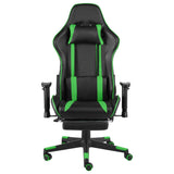 Vidaxl gamestoel draaibaar met voetensteun pvc groen