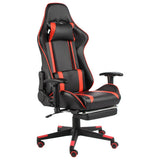 Vidaxl gamestoel draaibaar met voetensteun pvc rood