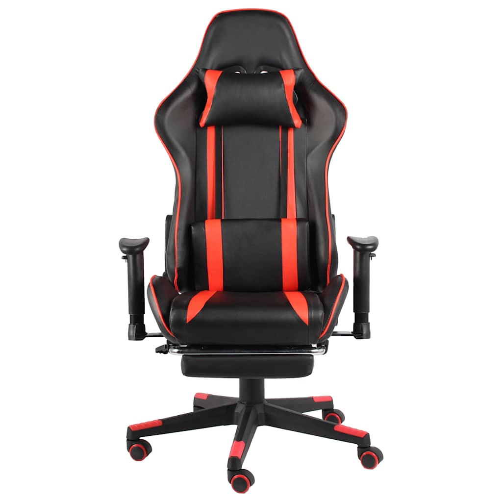 Vidaxl gamestoel draaibaar met voetensteun pvc rood