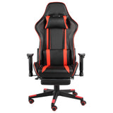 Vidaxl gamestoel draaibaar met voetensteun pvc rood