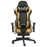 Vidaxl gamestoel draaibaar met voetensteun pvc goudkleurig