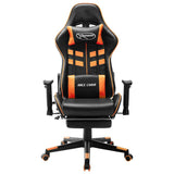 Vidaxl gamestoel met voetensteun kunstleer zwart en oranje