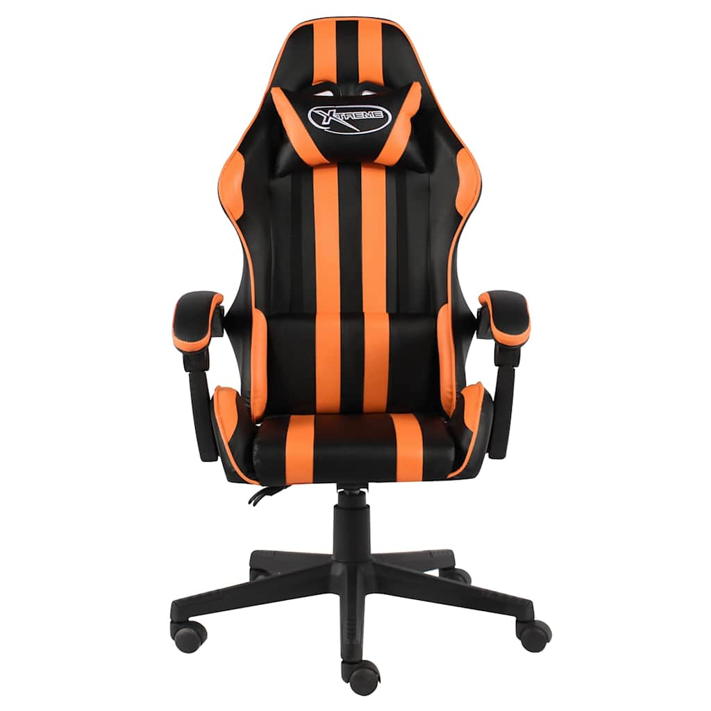 Vidaxl racestoel kunstleer zwart en oranje