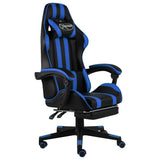 Vidaxl racestoel met voetensteun kunstleer zwart en blauw