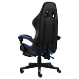 Vidaxl racestoel met voetensteun kunstleer zwart en blauw