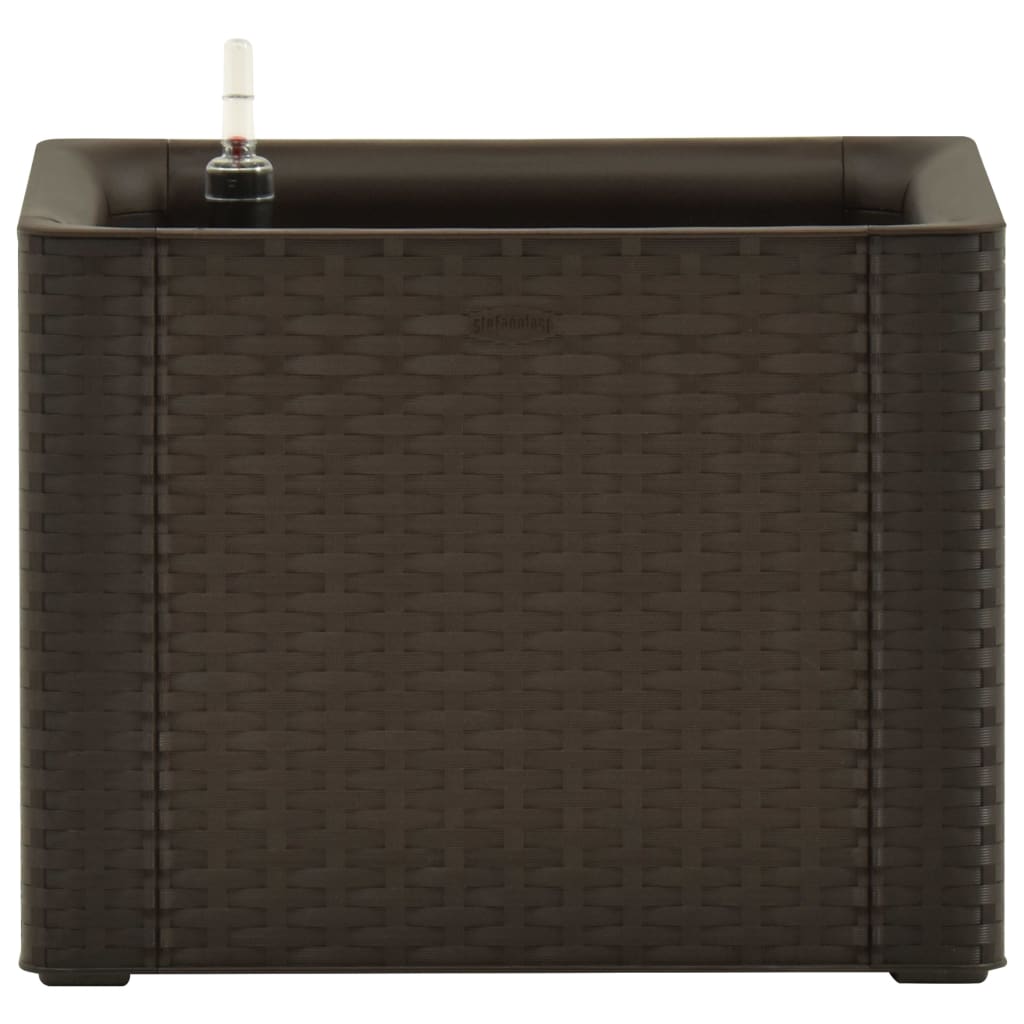 VIDAXL Planter høyt med selvtillittende system 43x43x33 cm mokka