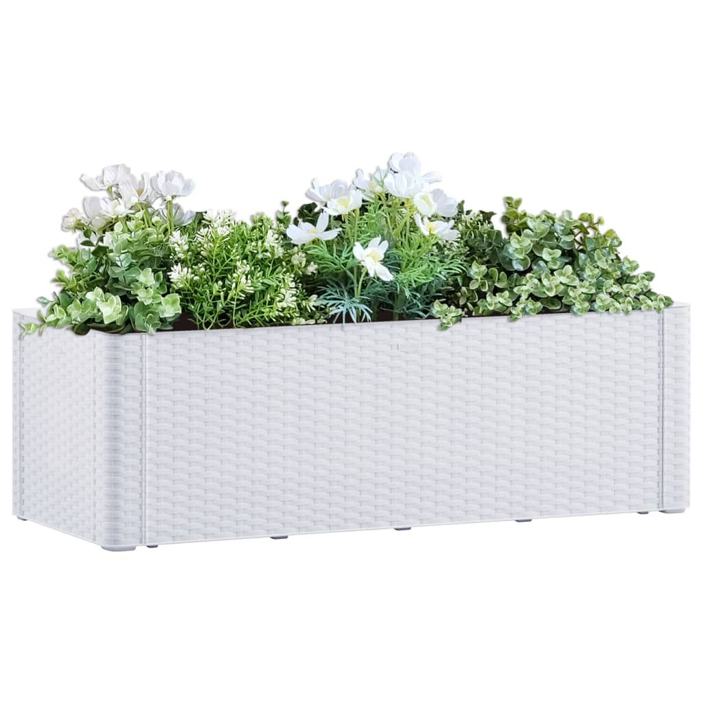 Vidaxl Planter High med självarbetslöst system 100x43x33 cm vitt