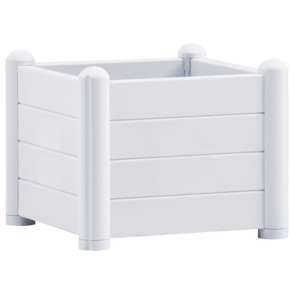 Vidaxl Planter surélevé 43x43x35 cm pp blanc