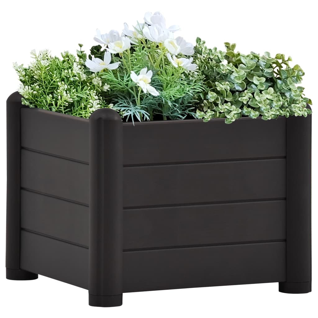 Plantador Vidaxl recaudado 43x43x35 cm PP antracita