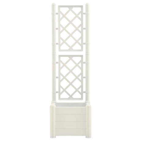 Vidaxl plantenbak met latwerk 43x43x142 cm pp wit