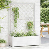 Vidaxl plantenbak met latwerk 100x43x142 cm pp wit