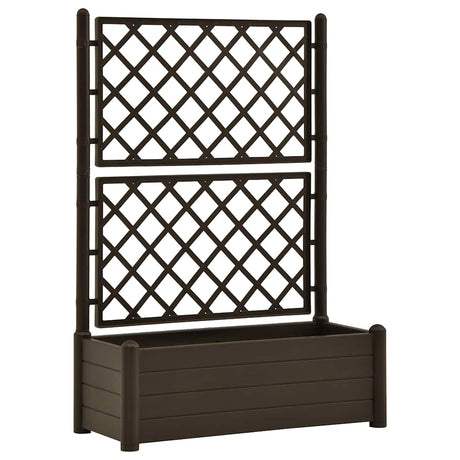 Vidaxl plantenbak met latwerk 100x43x142 cm pp mokka