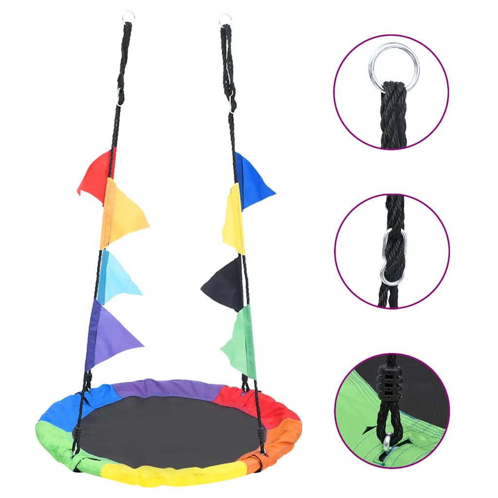 Vidaxl Nest Swing con banderas de 100 cm Rainbow -Coled