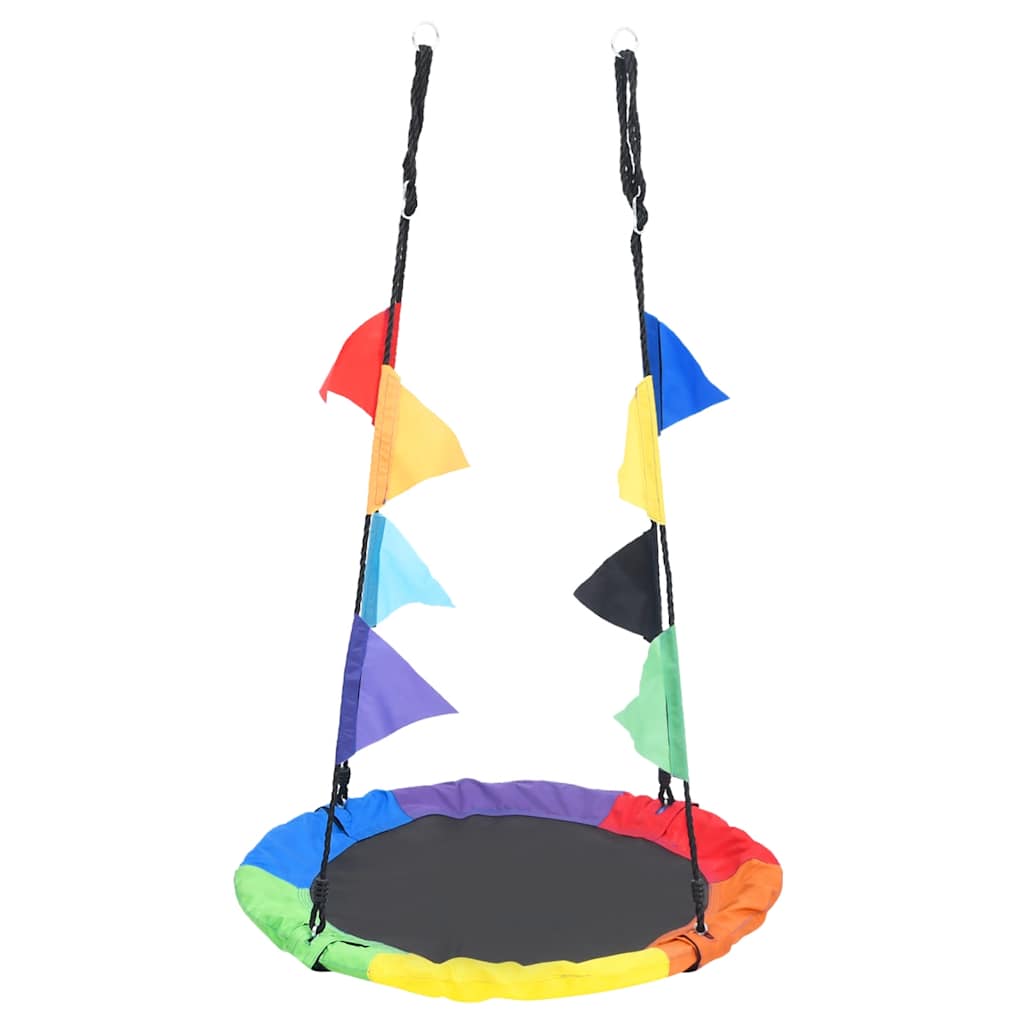 Vidaxl Nest Swing med flag 100 cm regnbue -farvet