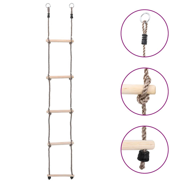 Vidaxl ladder met 5 sporten 210 cm massief grenenhout