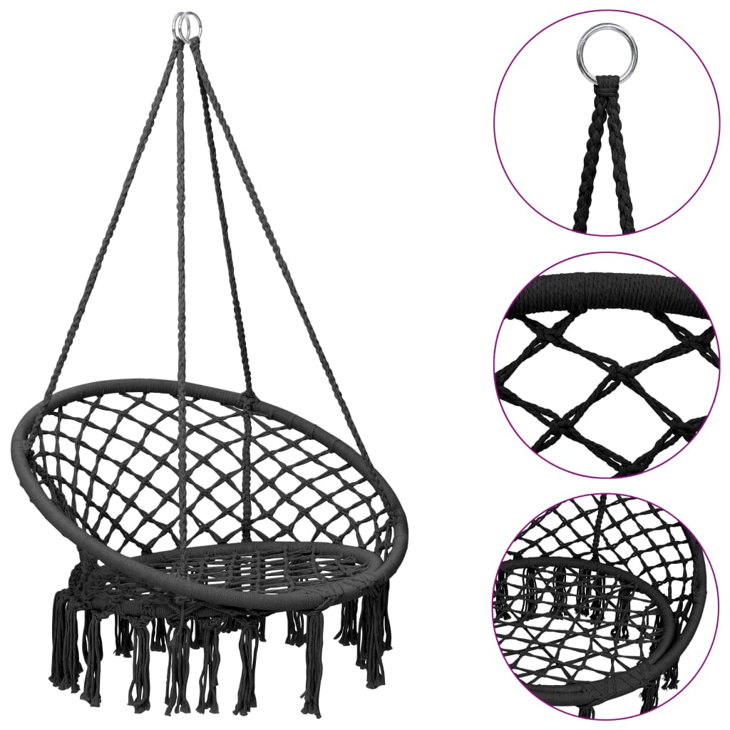 Vidaxl Hanging chair 80 cm anthracite -colored