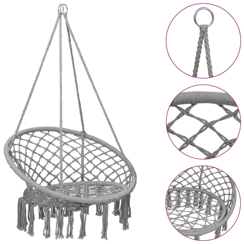 Vidaxl Hanging Chair 80 cm Grau