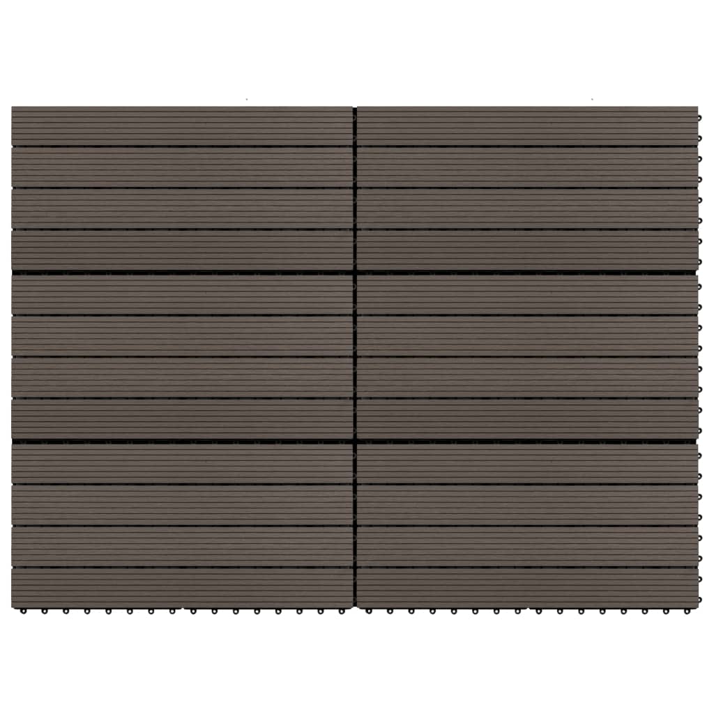 VIDAXL -Terrassenfliesen 6 PCs 60 x 30 cm 1,08 m² HKC Dunkelbraun