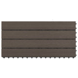 VIDAXL -Terrassenfliesen 6 PCs 60 x 30 cm 1,08 m² HKC Dunkelbraun