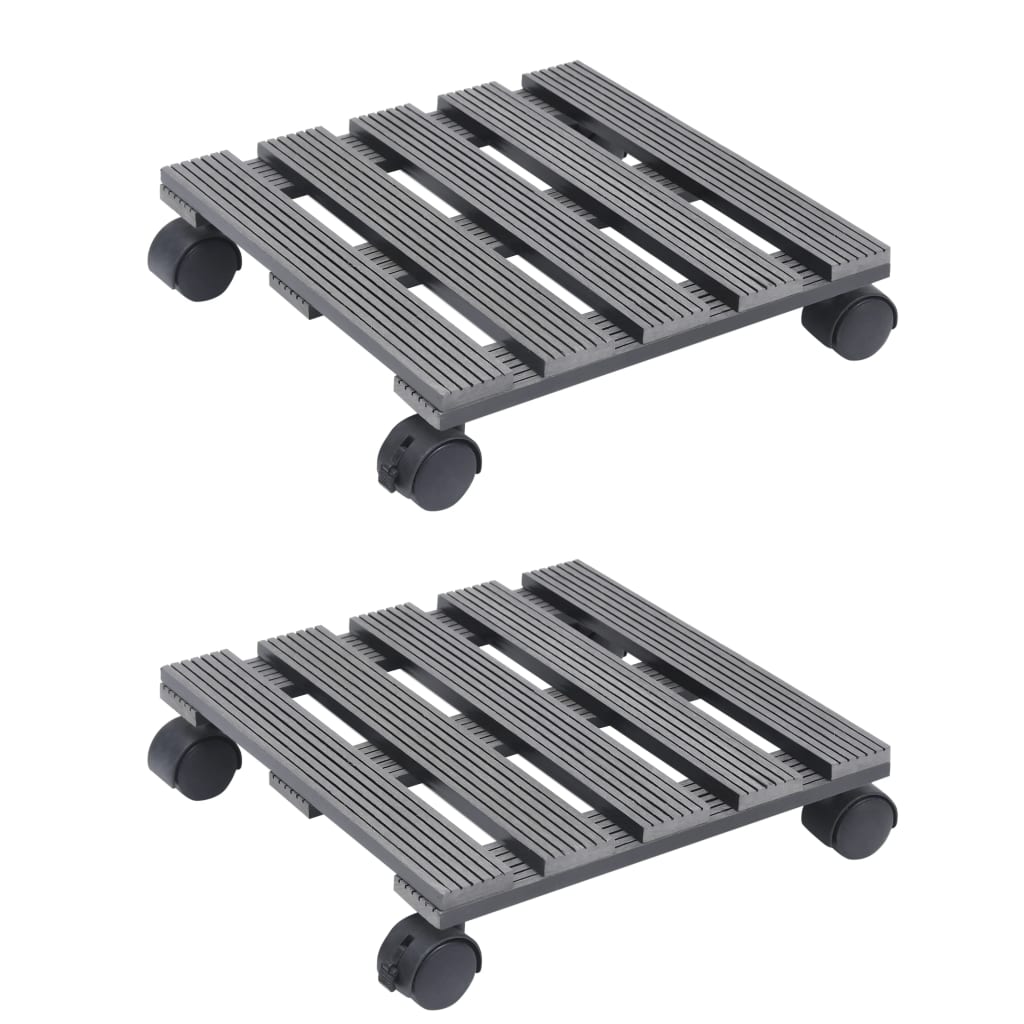 Vidaxl Plant Trolleys 2 PCS 30x30x7,5 cm HKC Gray