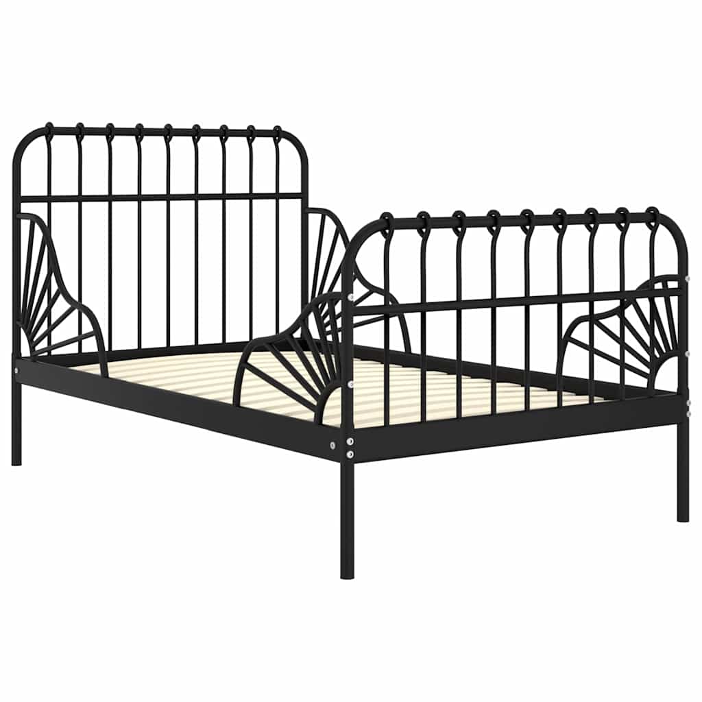 Vidaxl bedframe verlengbaar metaal zwart 80x130 200 cm