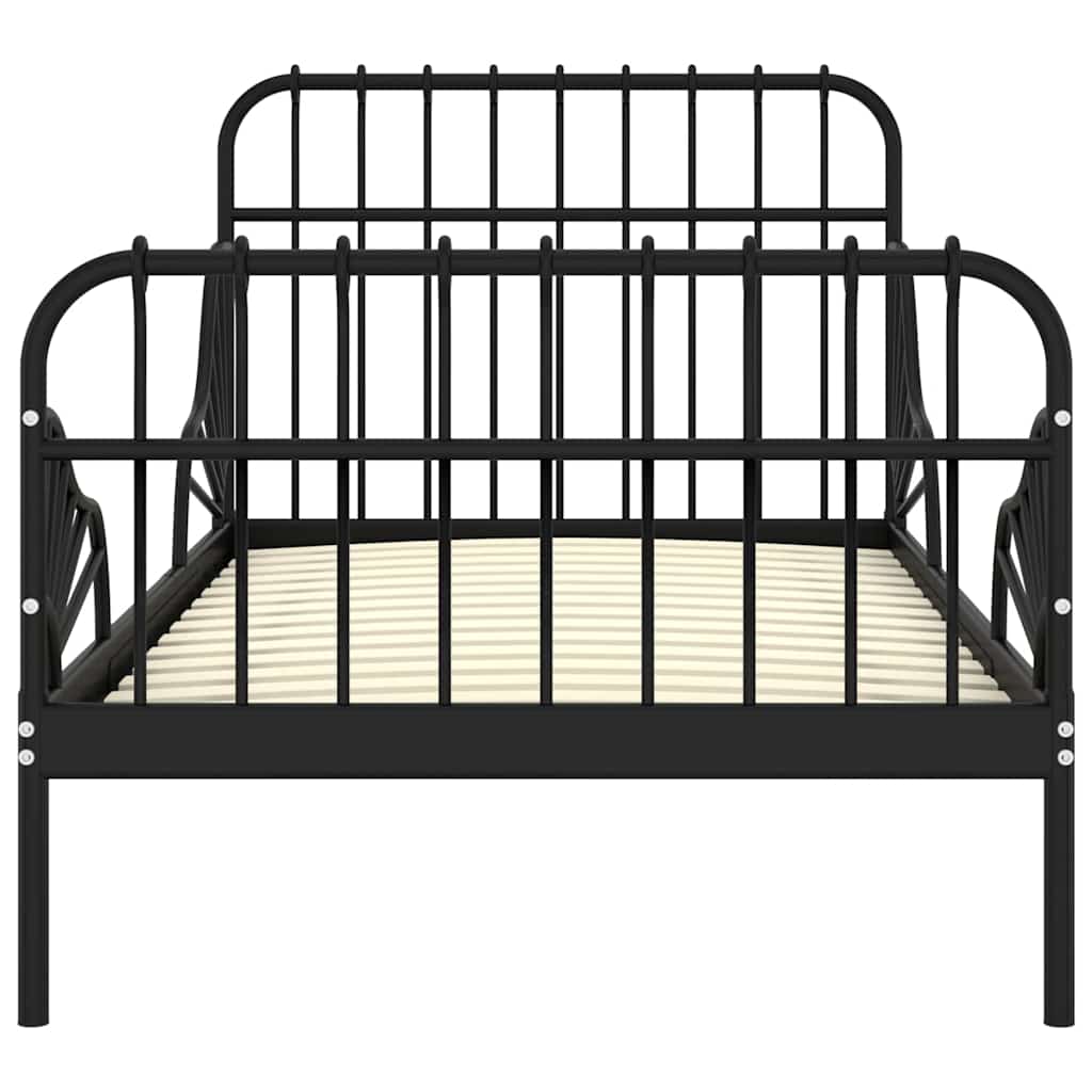 Vidaxl bedframe verlengbaar metaal zwart 80x130 200 cm