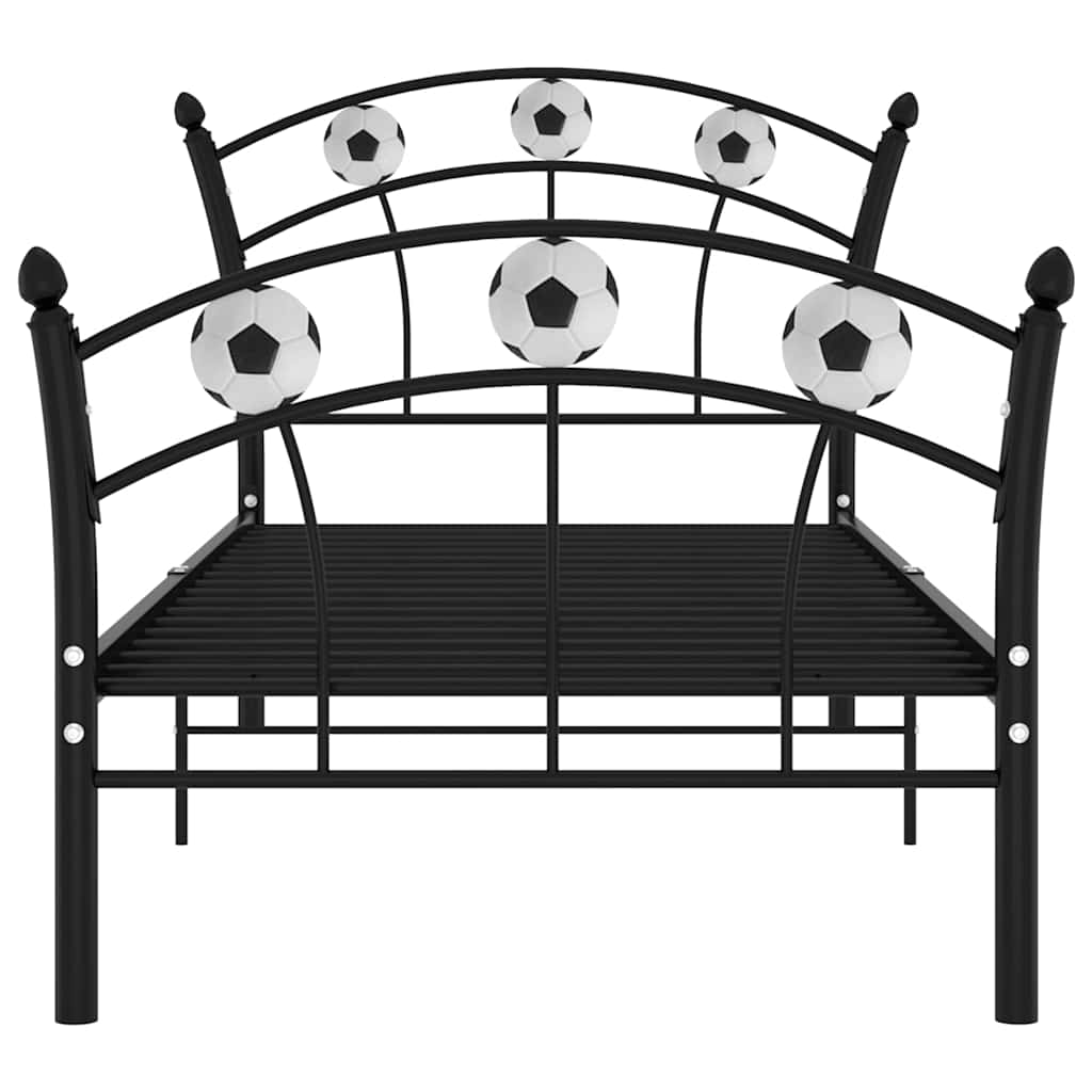 Vidaxl bedframe met voetbaldesign metaal zwart 90x200 cm