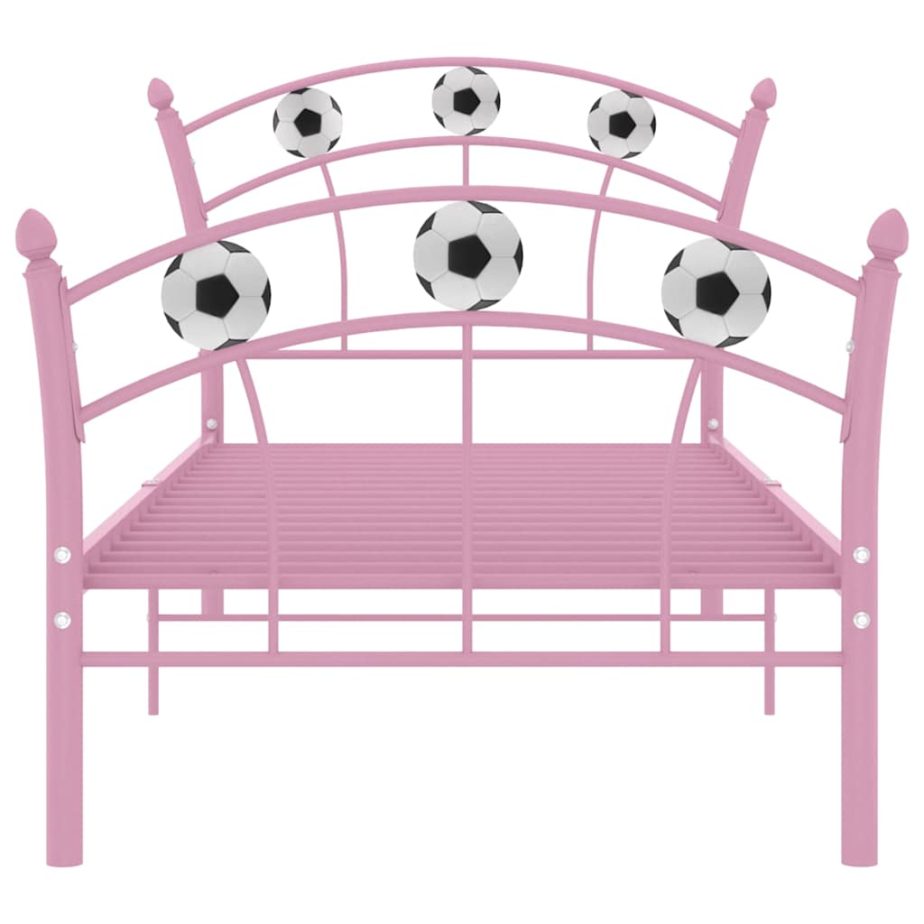 Vidaxl bedframe met voetbaldesign metaal roze 90x200 cm
