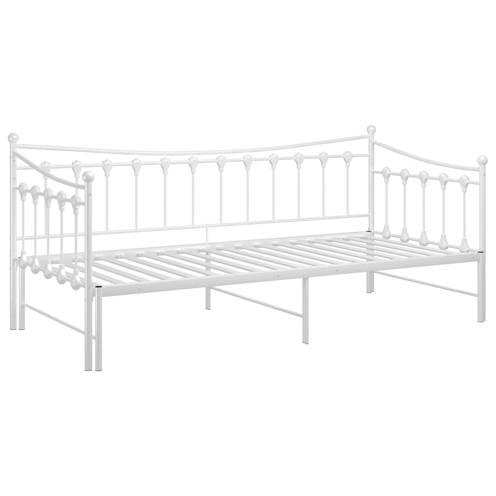 Vidaxl slaapbank uittrekbaar metaal wit 90x200 cm