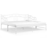 Vidaxl slaapbank uittrekbaar metaal wit 90x200 cm