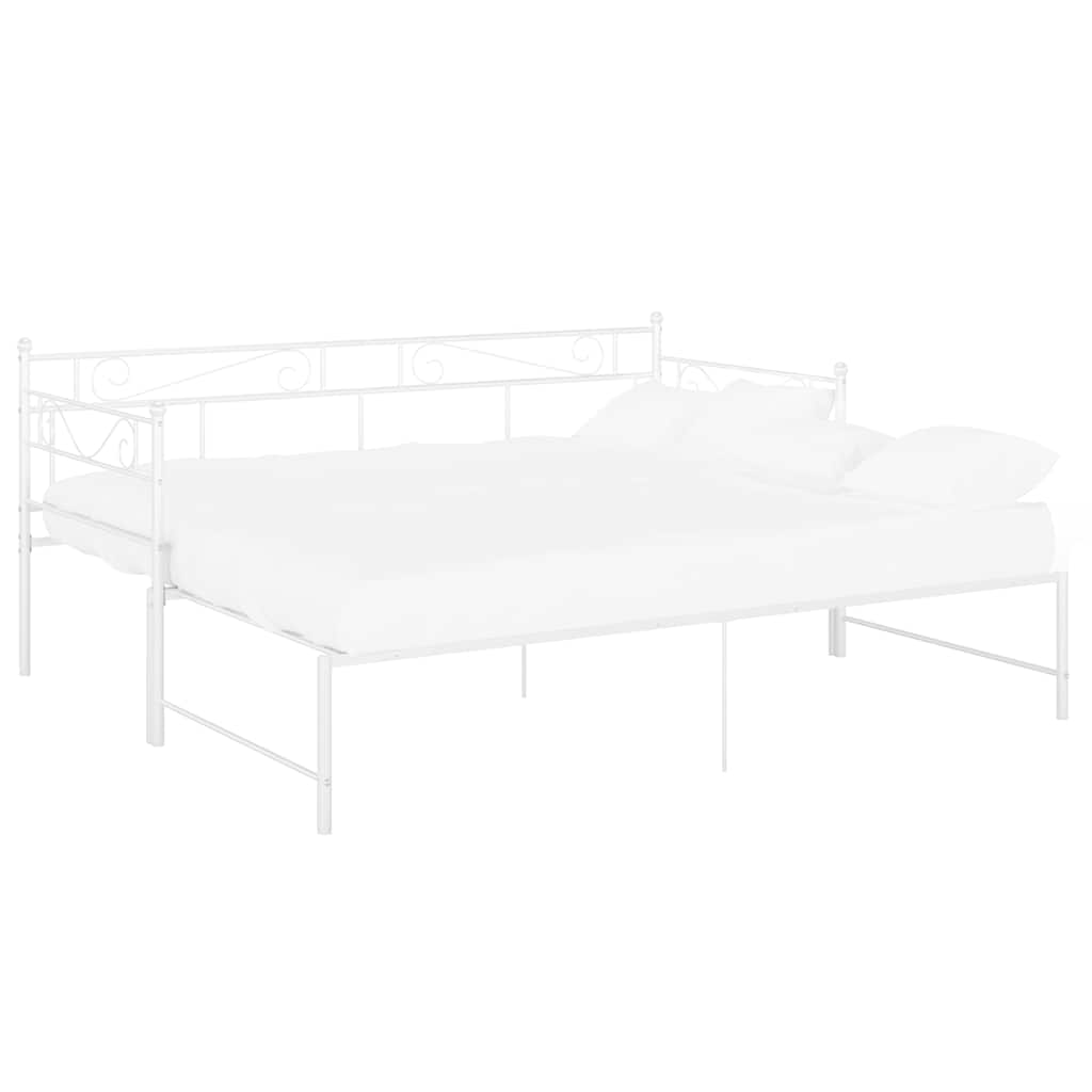 Vidaxl slaapbankframe uittrekbaar metaal wit 90x200 cm