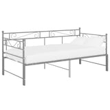 Vidaxl slaapbank uittrekbaar metaal grijs 90x200 cm
