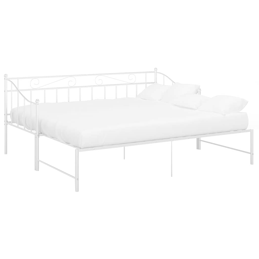 Vidaxl slaapbank uittrekbaar metaal wit 90x200 cm