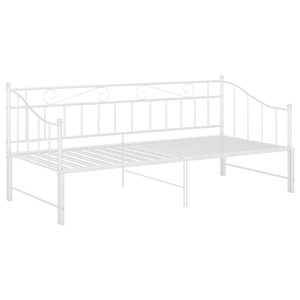 Vidaxl slaapbank uittrekbaar metaal wit 90x200 cm