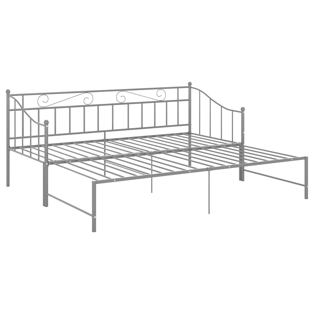 Vidaxl slaapbank uittrekbaar metaal grijs 90x200 cm