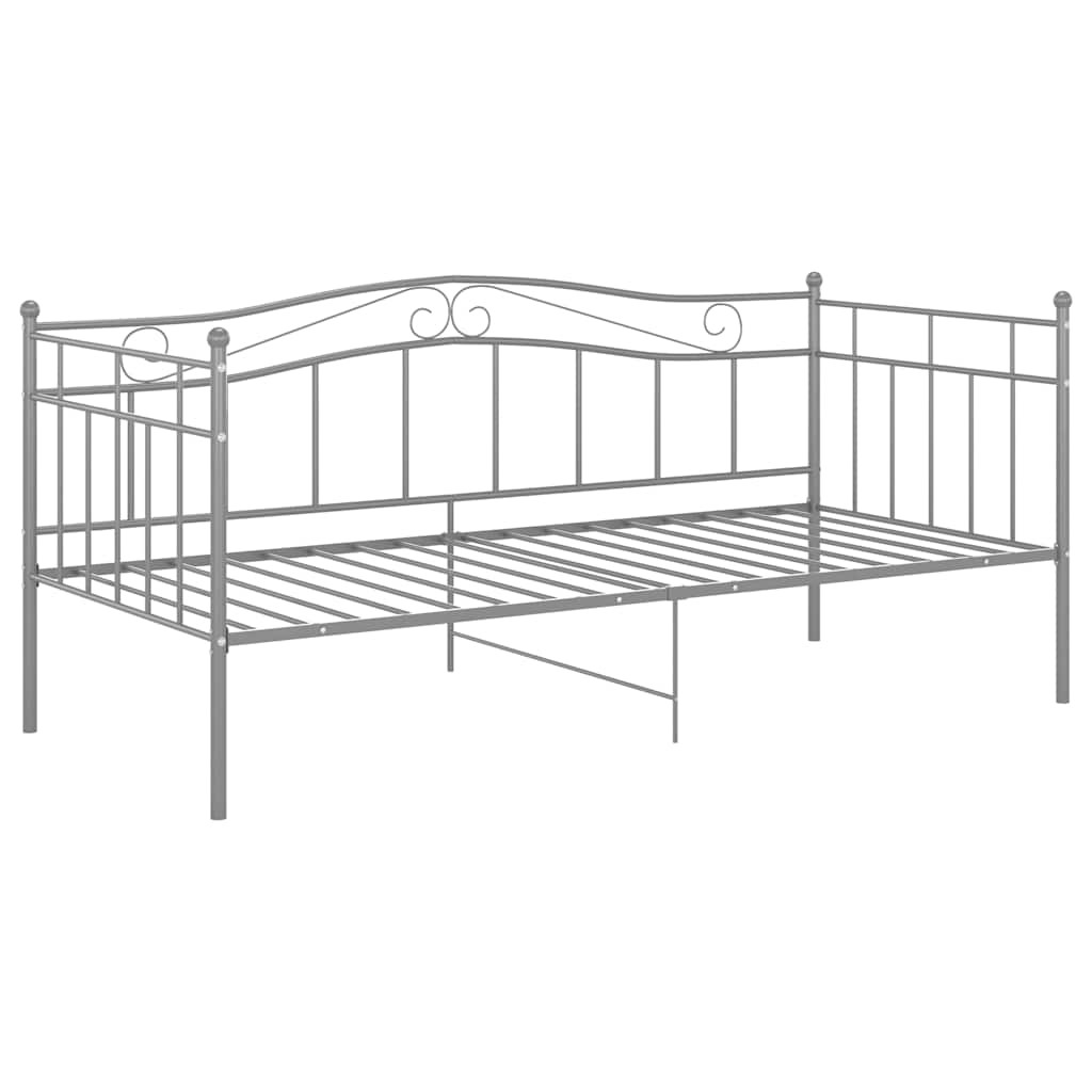 Vidaxl slaapbank metaal grijs 90x200 cm