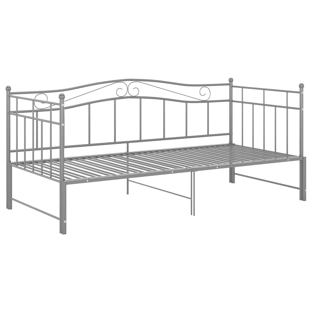 Vidaxl slaapbank uittrekbaar metaal grijs 90x200 cm