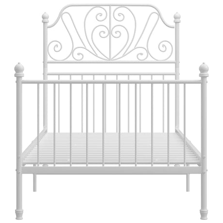 Vidaxl bedframe metaal wit 90x200 cm