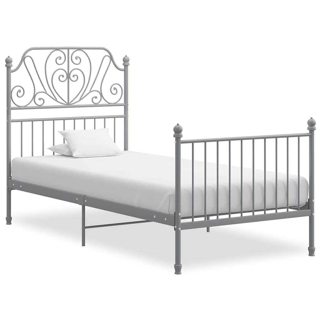 Vidaxl bedframe metaal grijs 100x200 cm