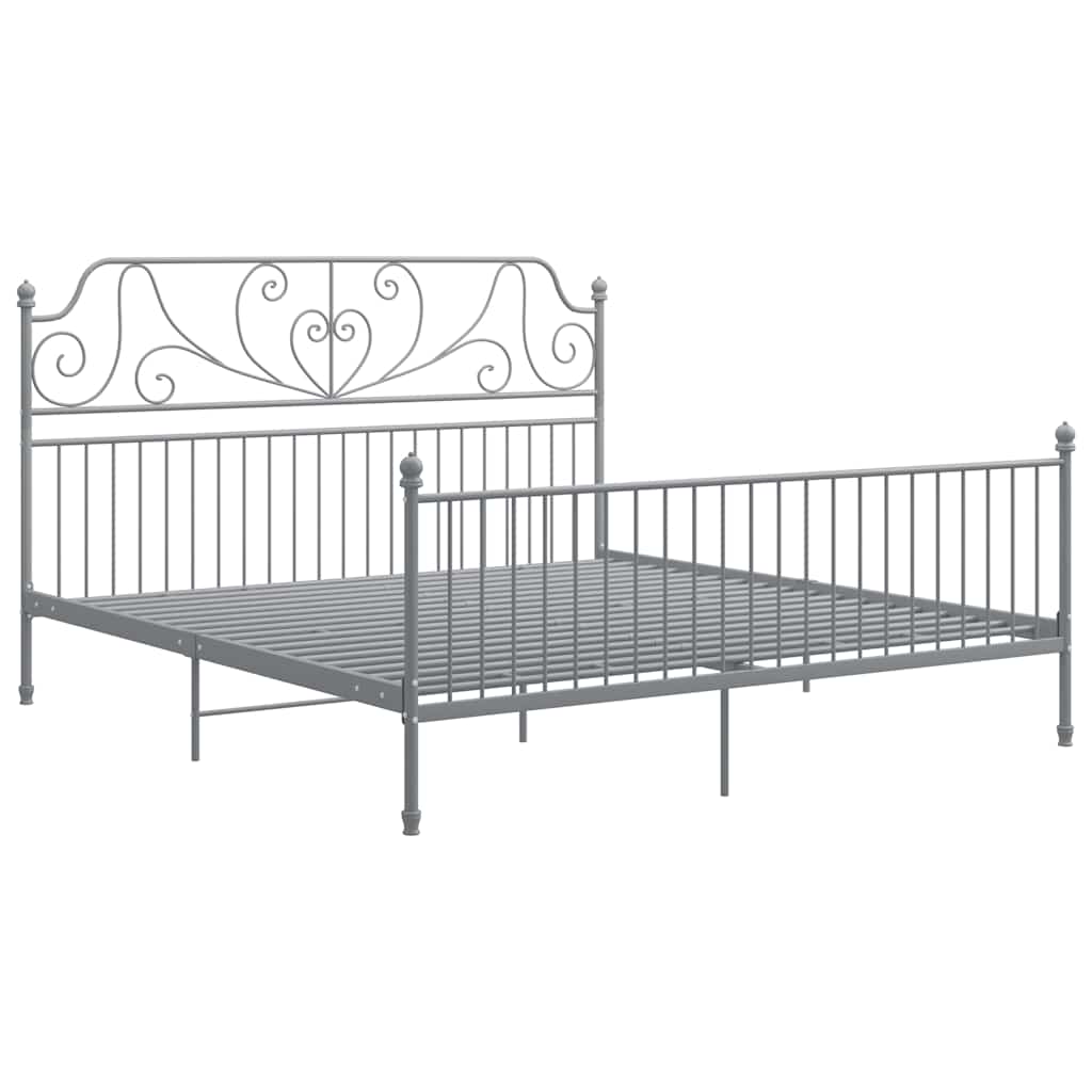 Vidaxl bedframe metaal grijs 200x200 cm