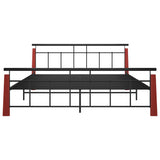 Vidaxl bedframe metaal en massief eikenhout 180x200 cm