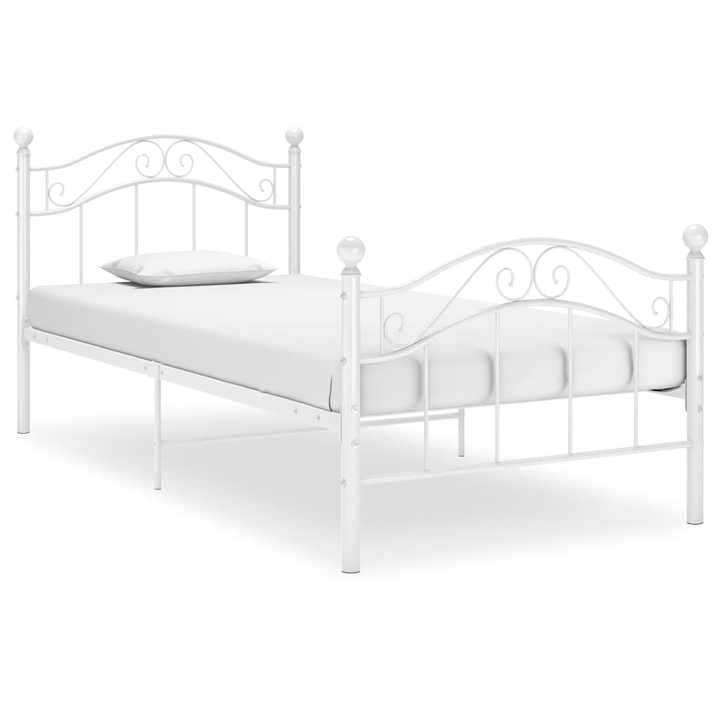 Vidaxl bedframe metaal wit 100x200 cm