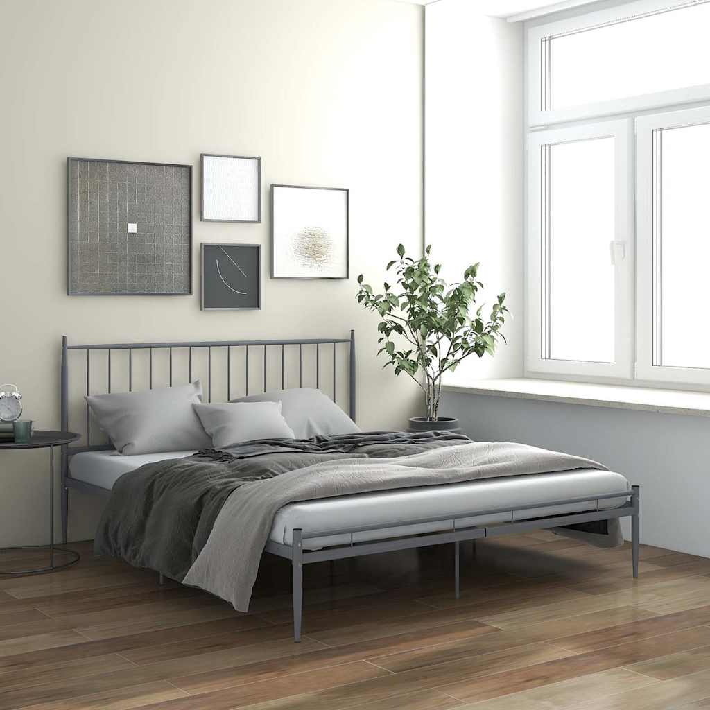 Vidaxl bedframe metaal grijs 200x200 cm