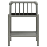 Vidaxl nachtkastjes 2 st metaal en glas grijs en zwart