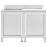 Armoire de lavabo Vidaxl Commercial 120x60x96 cm en acier inoxydable