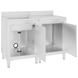 Armoire de lavabo Vidaxl Commercial 120x60x96 cm en acier inoxydable